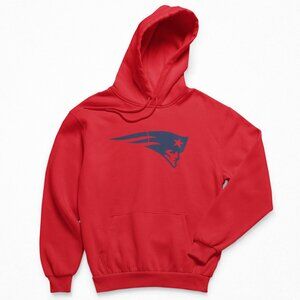 NEW England Patriots Team Color Pop Logo Fleece Pullover Hoodie RED